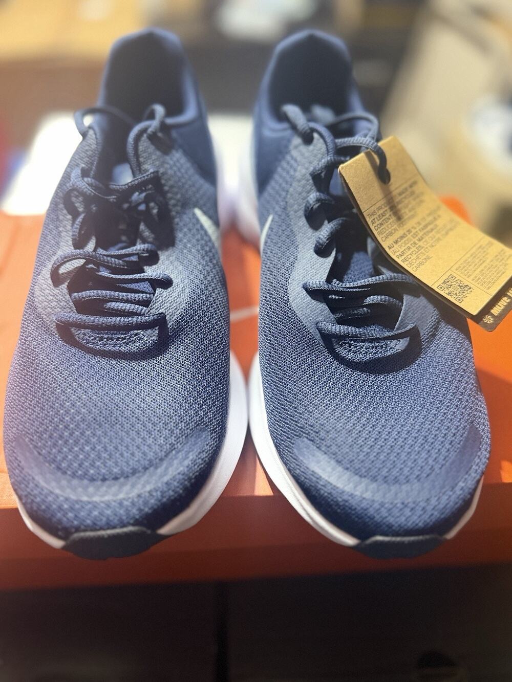 Nike Revolution 7 Men’s 11.5 Midnight Navy White Running Shoes FB2207-400 New